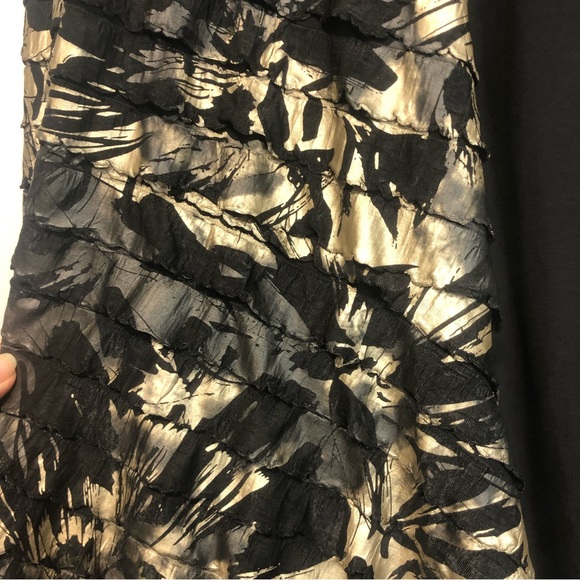 Frank Lyman Black & Gold Ruffle Open Front Cardigan, size 20 - Picture 5 of 11